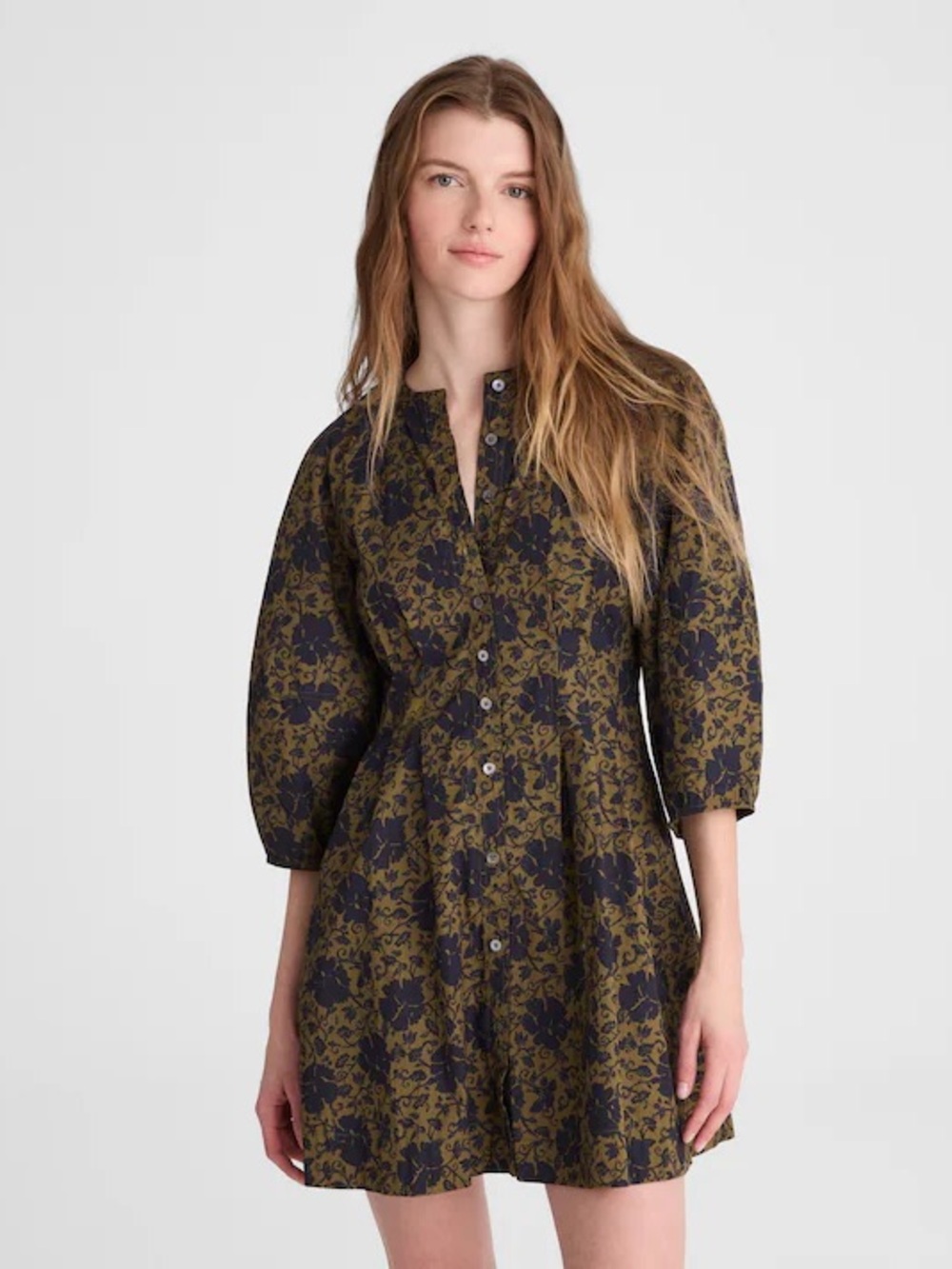 Madewell Sculptural-Sleeve Pleated Mini Dress